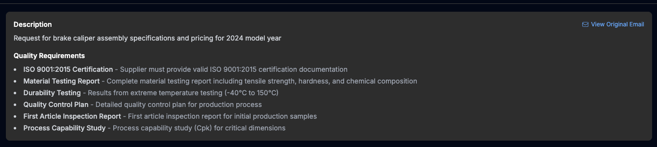AI Parsing Requirements
